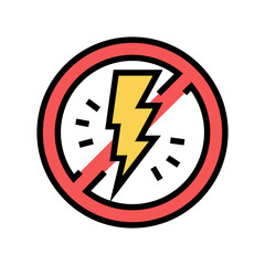 alert electricity color icon vector illustration