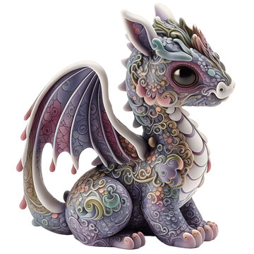 cute baby dragon isolated, generated with ai