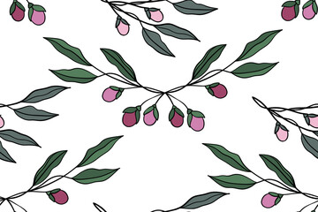 Two-color vector floral pattern. Design for wallpaper, wrapping paper, background, fabric. Vector seamless pattern with decorative climbing flowers.