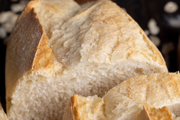 Sliced wheat loaf of fresh bread