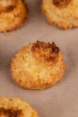 Small homemade coconut cookies made using coconut chips