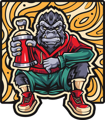 Fototapeta na wymiar Gorilla esport mascot