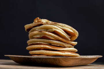 homemade pancakes made of milk and flour on the table