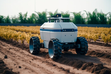 agriculture robotic and autonomous car working, generative ai