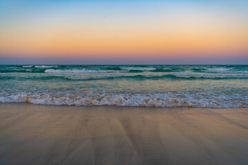 caribbean nature sunset at beach. nature sunset with sea. nature sunset seascape.