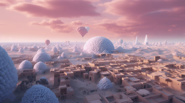 a surreal landscape in the desert dreamed with Generative AI