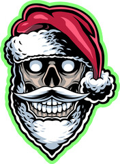 Santa skull head mascot