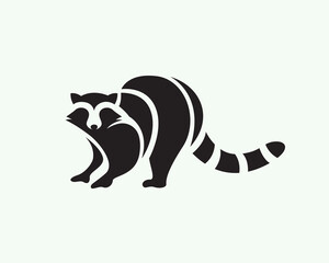 black white raccoon separate body logo symbol design template illustration inspiration