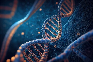 Helix human DNA structure. Generative AI.
