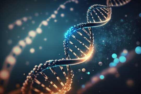 Helix human DNA structure. Generative AI.