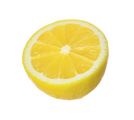 Fresh ripe lemon half isolated on white