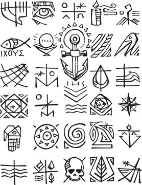 Celtic Trinity Ancient Geometrical Symbols Celtic Knots Christian Tattoo  Recent Vector Set Stock Illustration - Download Image Now - iStock
