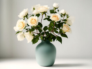 Rose in the vase. Generative ai