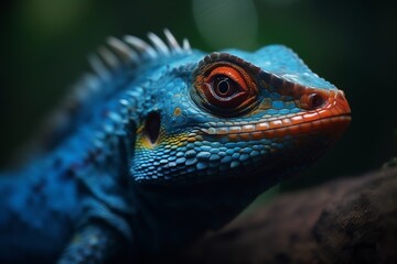 Fototapeta premium Close up photo of lizard, generative ai