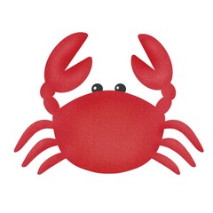かわいいシンプルな赤いカニ