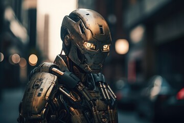 Fototapeta premium Futuristic robots: revolutionizing technology with artificial intelligence