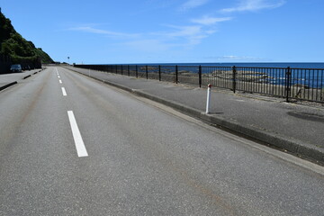 山形県庄内地方の海岸道路