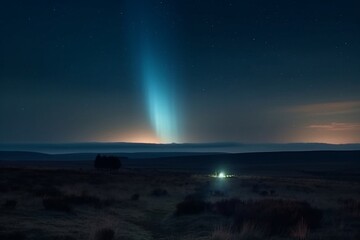 beautiful night sky on the hill