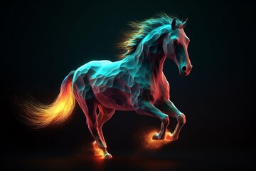 Obraz na płótnie Canvas Colorful horse illustration generative ai