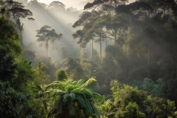 Obraz na płótnie Canvas tropical rain forest in the morning