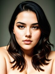 Naklejka premium Portrait of a beautiful young woman, generative AI
