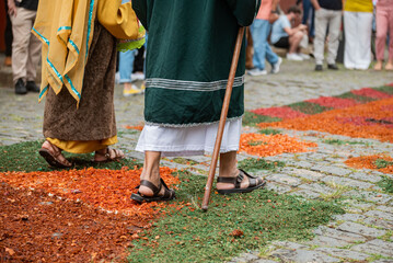 Ouro Preto, Minas Gerais, Brazil – April, 7, 2023. Holy Week procession in the city of Ouro Preto...