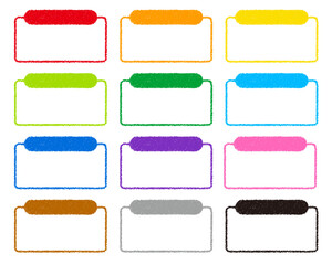 クレヨン素材　デザインフレーム12色セット