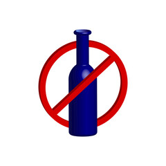 Volume bottle ban. White background. Vector illustration.