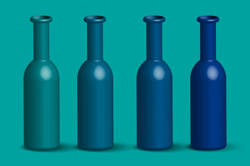 Realistic bottles. Graphic design. Vector illustration.