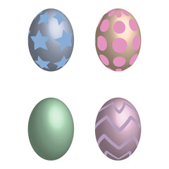 Colored easter eggs for concept design. Watercolor easter eggs collection. Vector illustration.