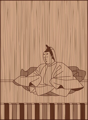 木彫り風百人一首　天智天皇