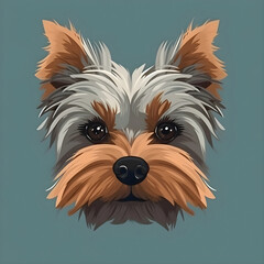 Portrait illustration of a cute Yorkshire dog | Generative AI