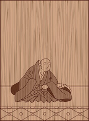 木彫り風百人一首　喜撰法師