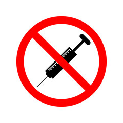 addiction, ban, danger, drug, forbidden, health, icon, illustration, injection, isolated, medical, medicine, narcotic, no, not, prohibited, prohibition, red, sign, stop, symbol, syringe, vaccination, 