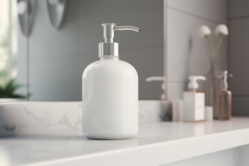 Fototapeta na wymiar display of cosmetic products on sink