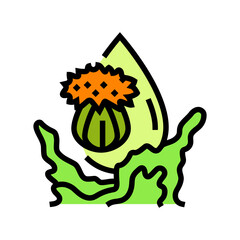 safflower seed oil liquid yellow color icon vector illustration