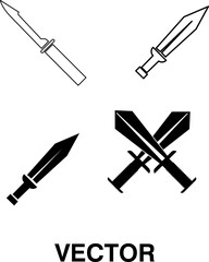sword icon set vector illustration on white background