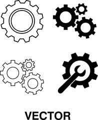 Gear Icons set. vector illustration on white background