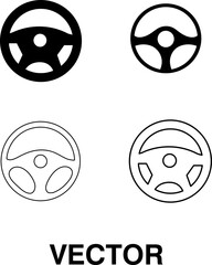 Steering wheel icon set vector illustration on white background..eps
