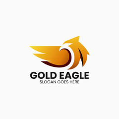 Obraz premium Vector Logo Illustration Gold Eagle Gradient Colorful Style