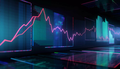 Futuristic financial trading chart