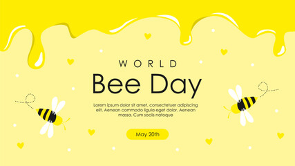 world bee day banner template
