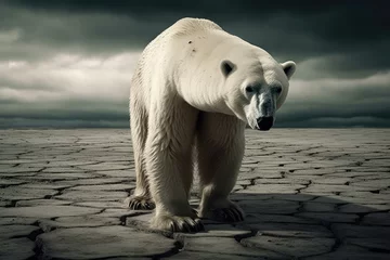 Foto op Canvas polar bear in the region at clima crisis created with Generative AI technology © Robert Herhold