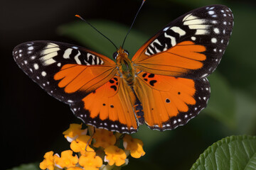 Fototapeta na wymiar butterfly on flower created with Generative AI technology