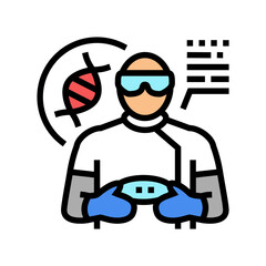 geneticist worker color icon vector illustration