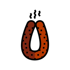 sausage smoked color icon vector illustration