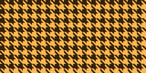 Houndstooth seamless pattern. Yellow and black dogs tooth repeating background. Fabric texture sample. Vector wallpaper - obrazy, fototapety, plakaty