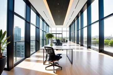 Business office interior, generative ai