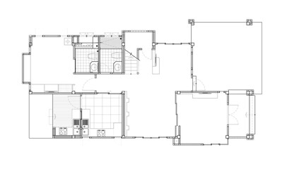 House plan on transparent background (PNG File)