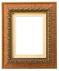 Brown wooden frame on transparent background (PNG File)	